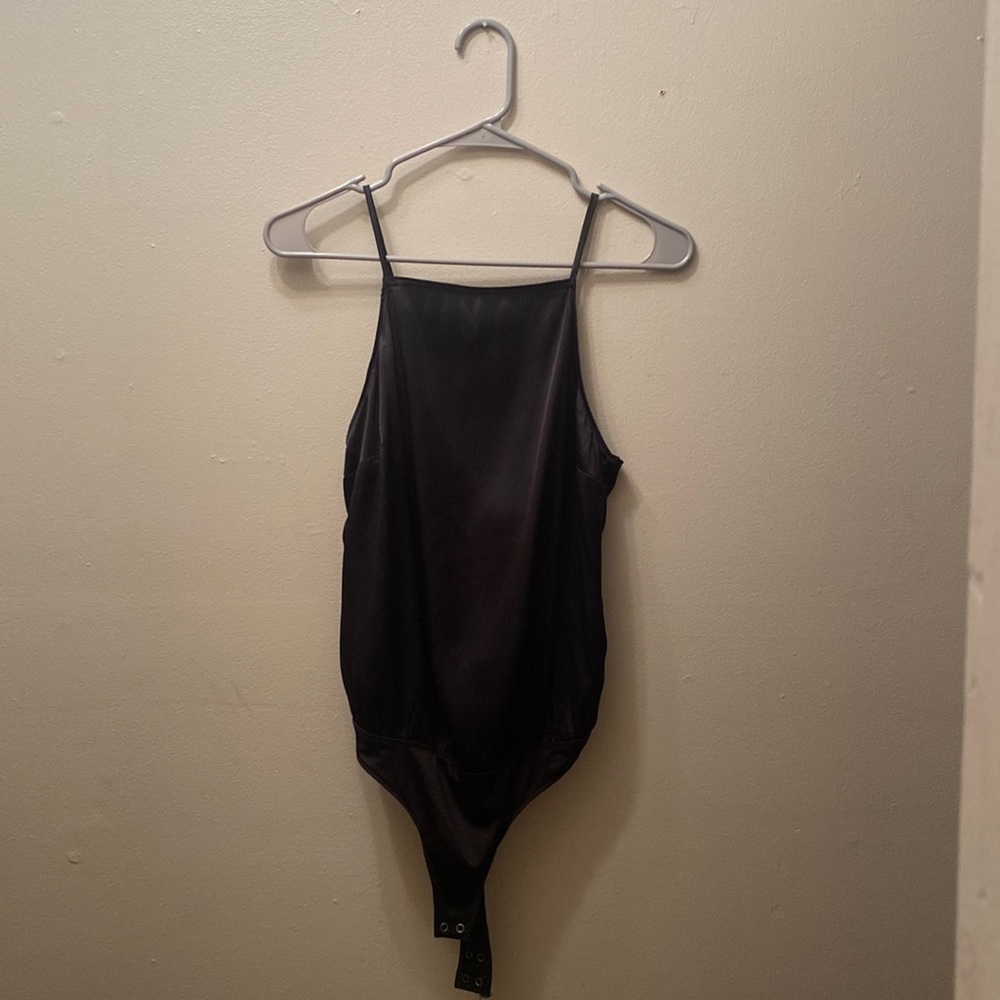 Black Satin Abercrombie Bodysuit